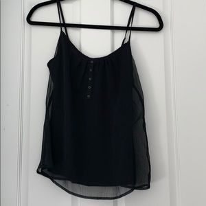 Black chiffon spaghetti strap top